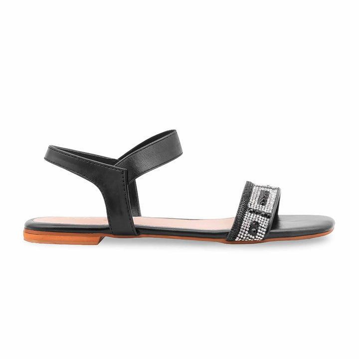 Black Fancy Sandal For Ladies FN6299