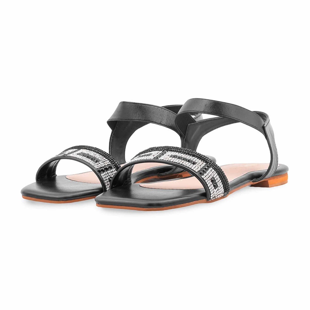 Black Fancy Sandal For Ladies FN6299
