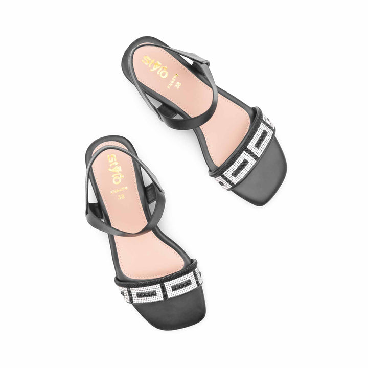 Black Fancy Sandal For Ladies FN6299