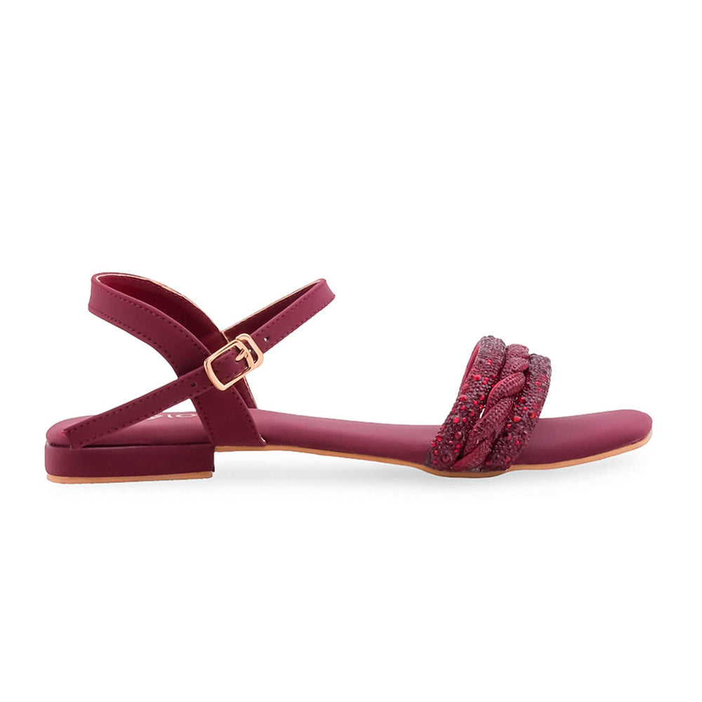 Maroon Fancy Women Sandal FN6313