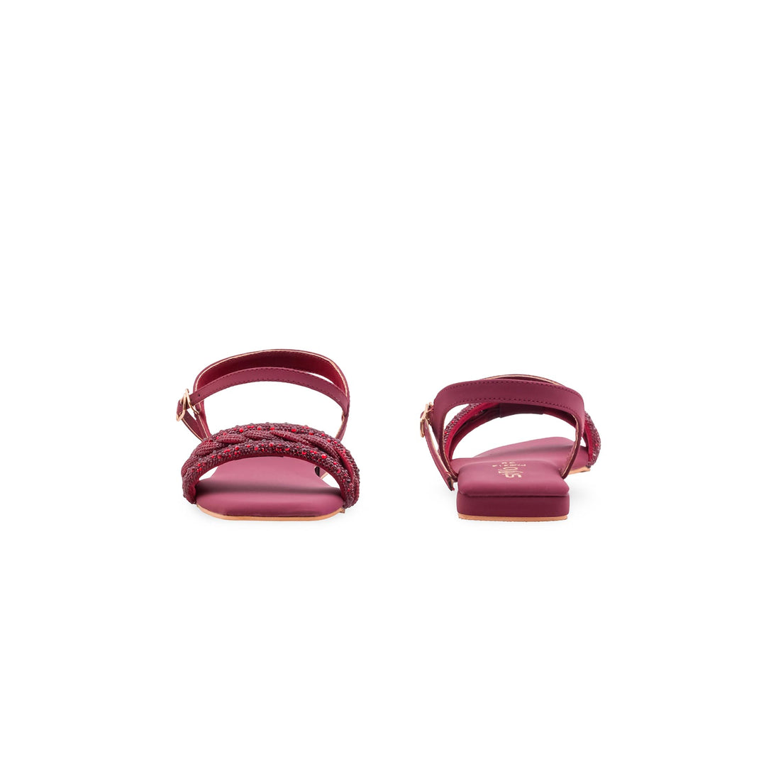 Maroon Fancy Women Sandal FN6313