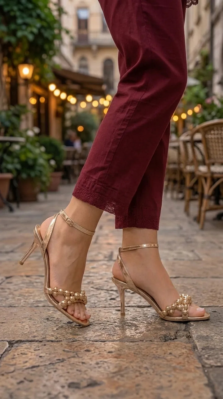Champagne Fancy Bridal Sandal FN6338