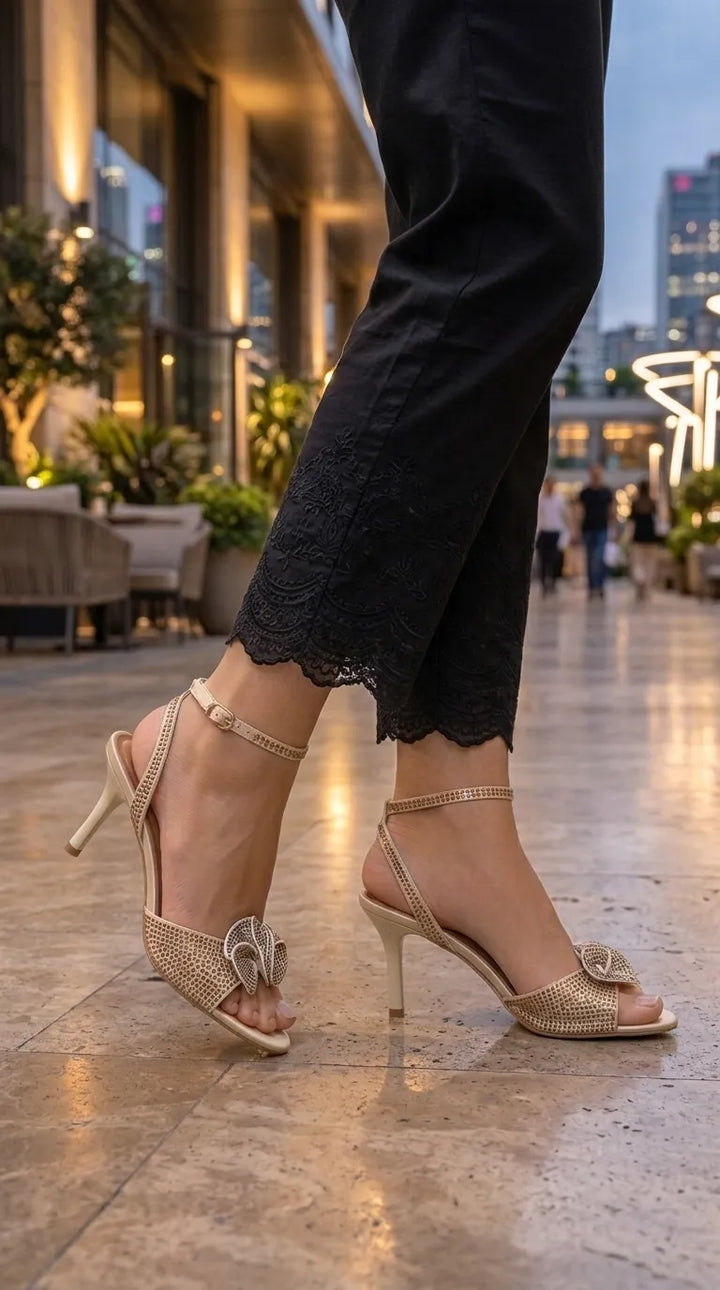 Beige Fancy Bridal Sandal FN6339