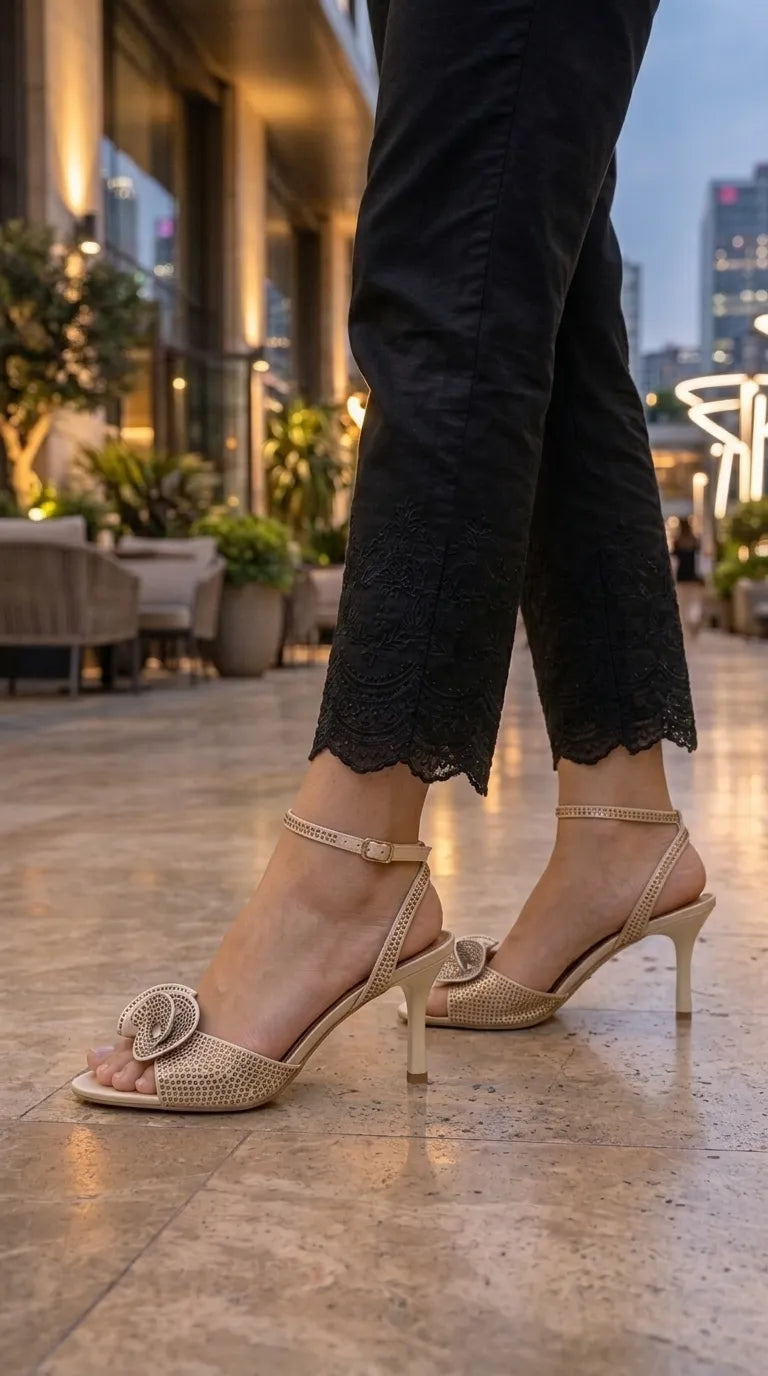 Beige Fancy Bridal Sandal FN6339