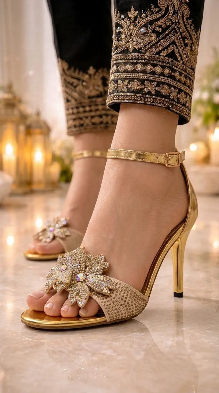 Beige Fancy Bridal Sandal FN6340