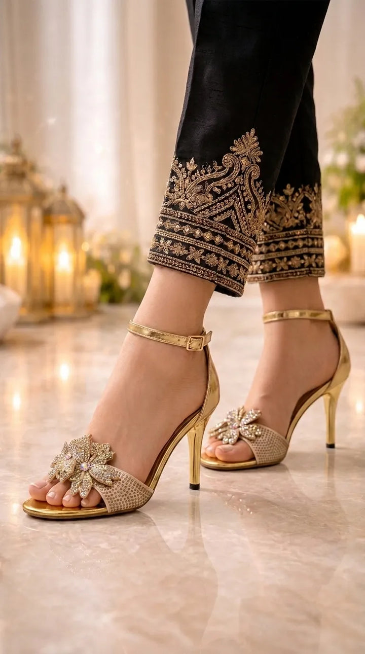 Beige Fancy Bridal Sandal FN6340