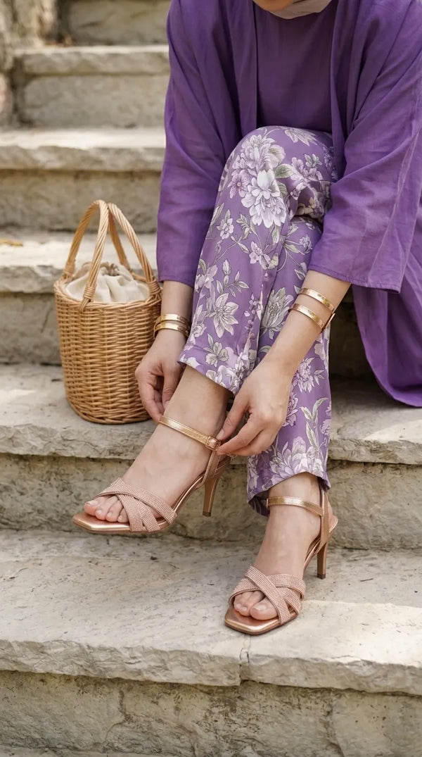 Peach Fancy Sandal For Ladies FN6412