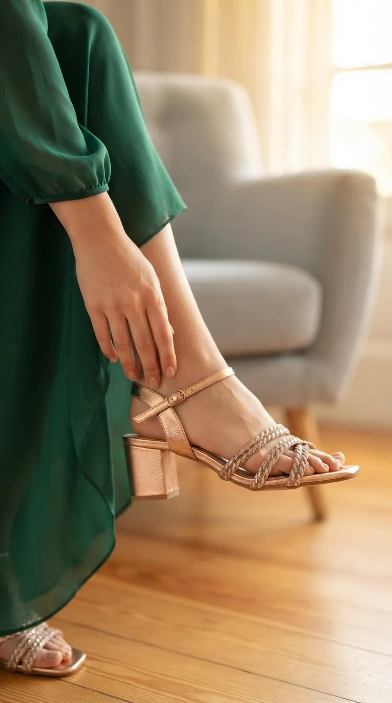Peach Fancy Sandal For Women FN6446