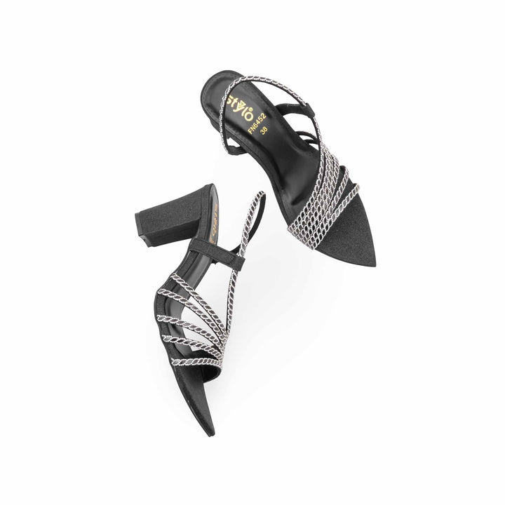 Black Fancy Sandal For Women FN6452