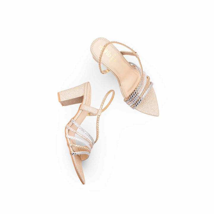 Golden Fancy Sandal For Women FN6452