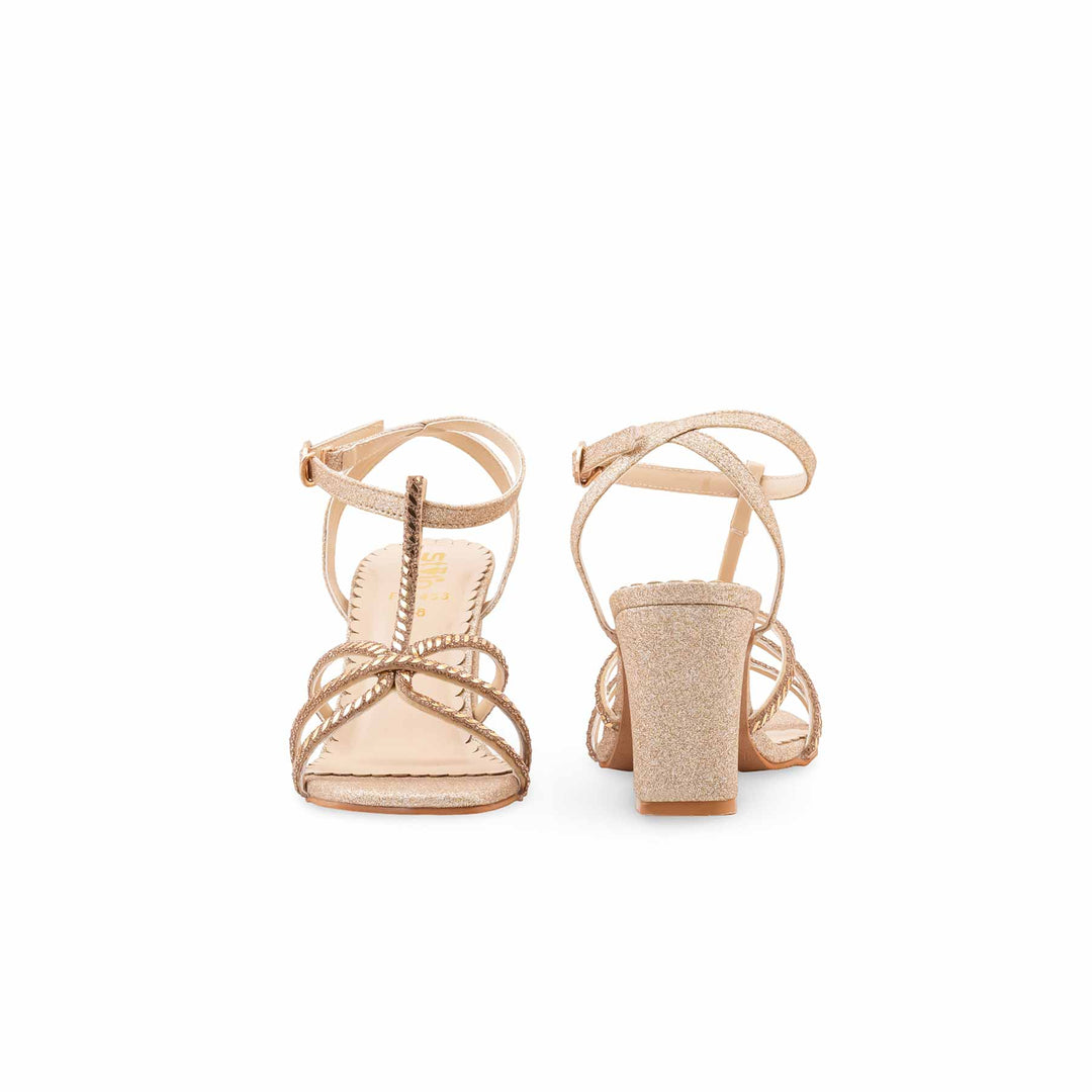 Golden Fancy Sandal For Ladies FN6453