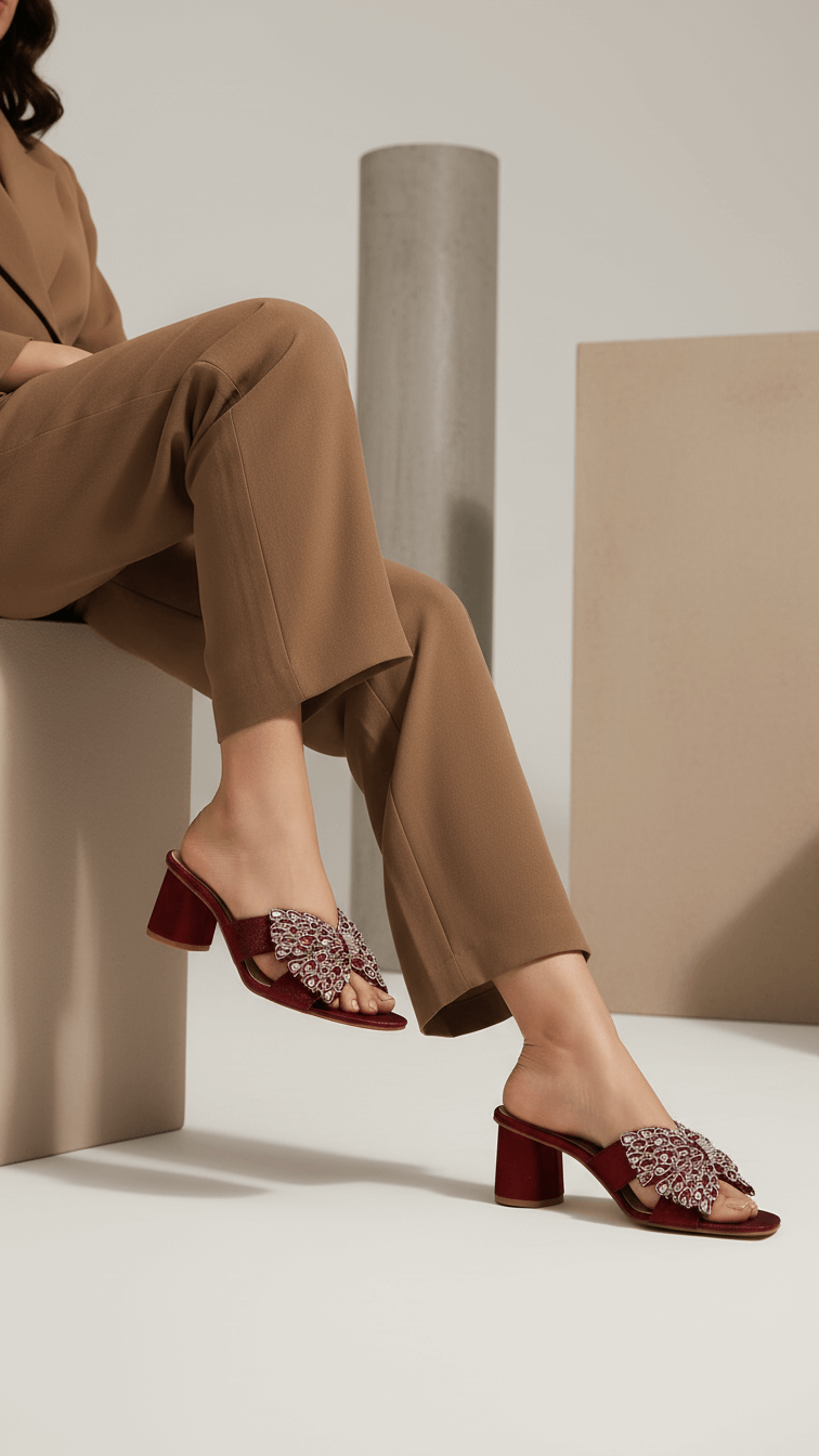 Maroon Fancy Slipper FN7876
