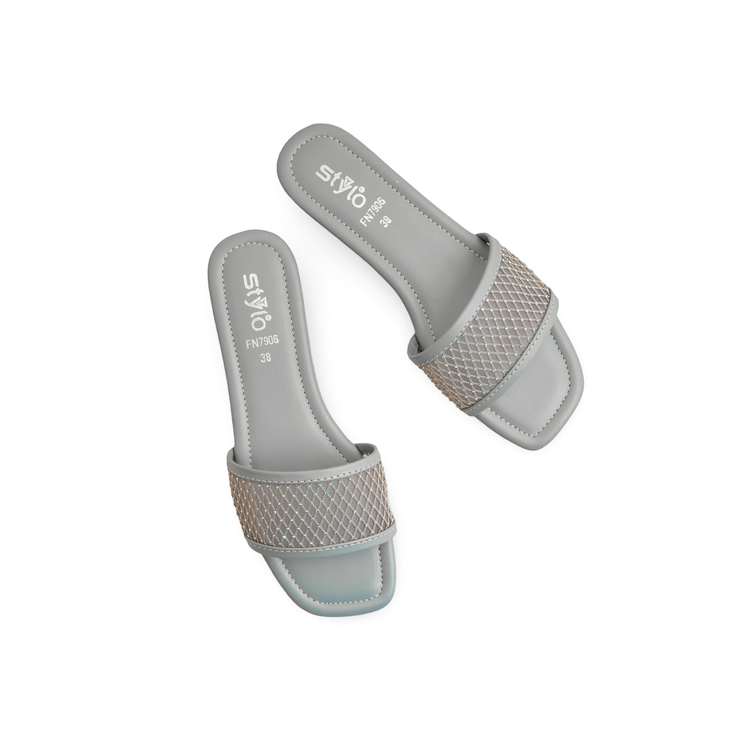 Sky Blue Fancy Slipper For Women FN7906