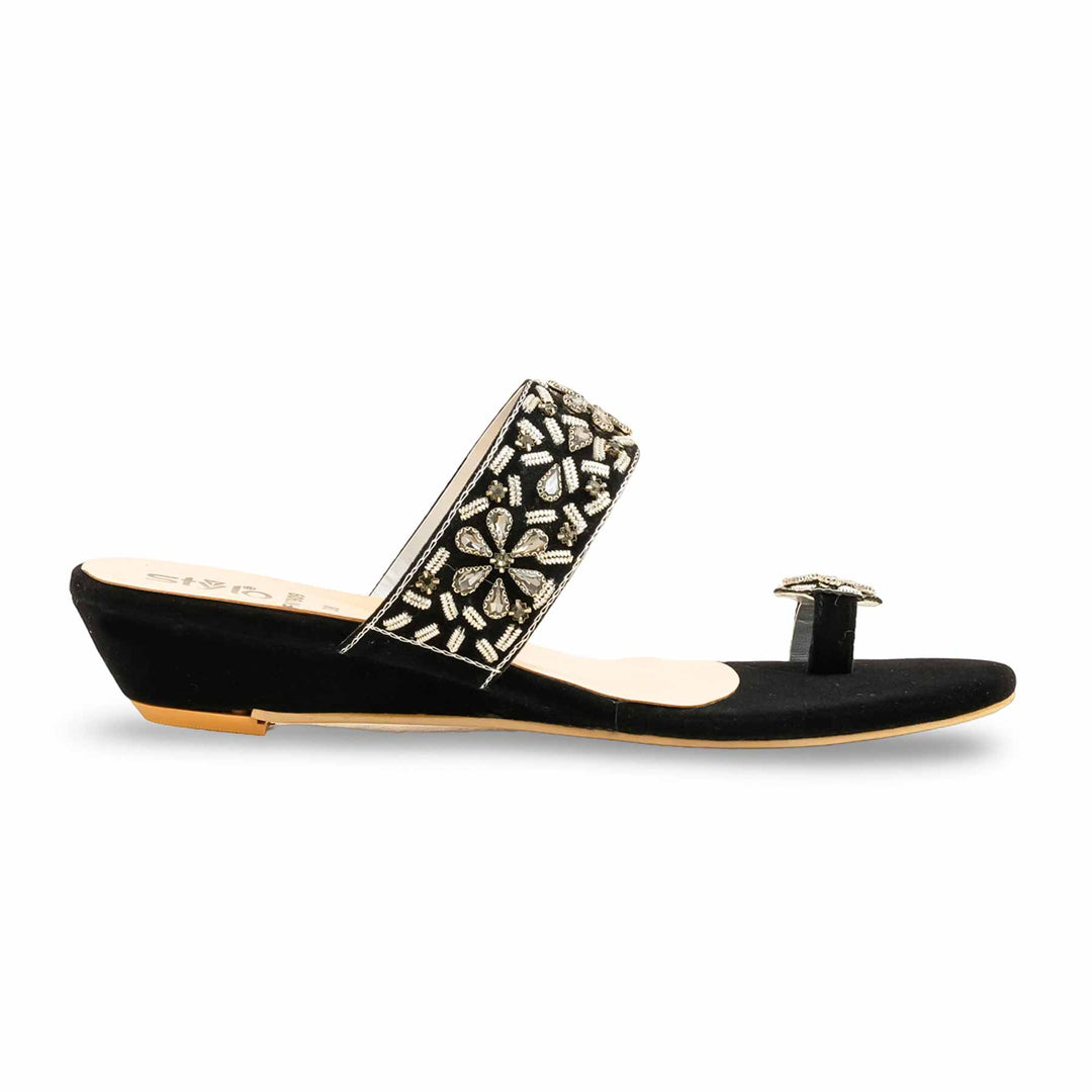Black Fancy Slipper For Women FN7909
