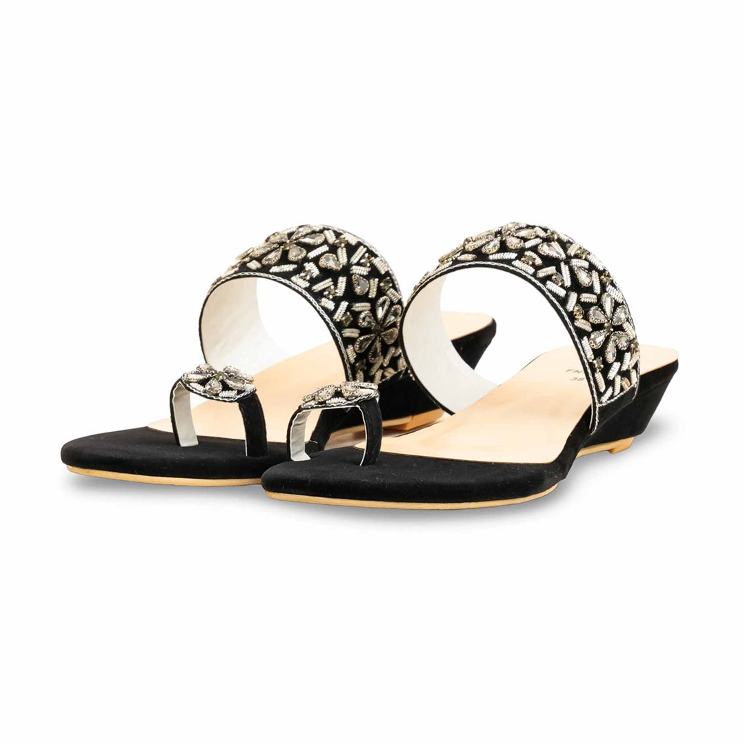 Black Fancy Slipper For Women FN7909