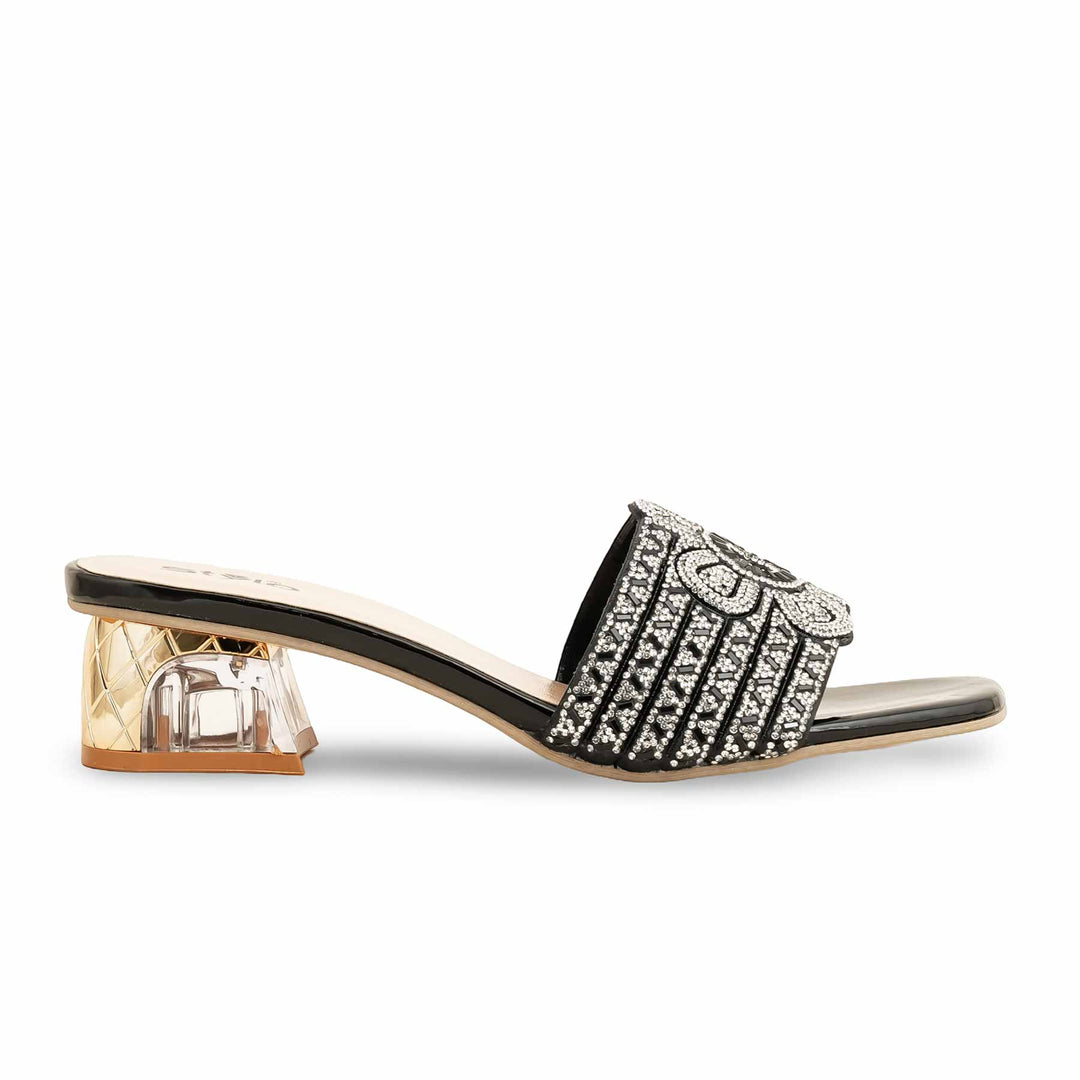 Black Fancy Slipper For Women FN7949