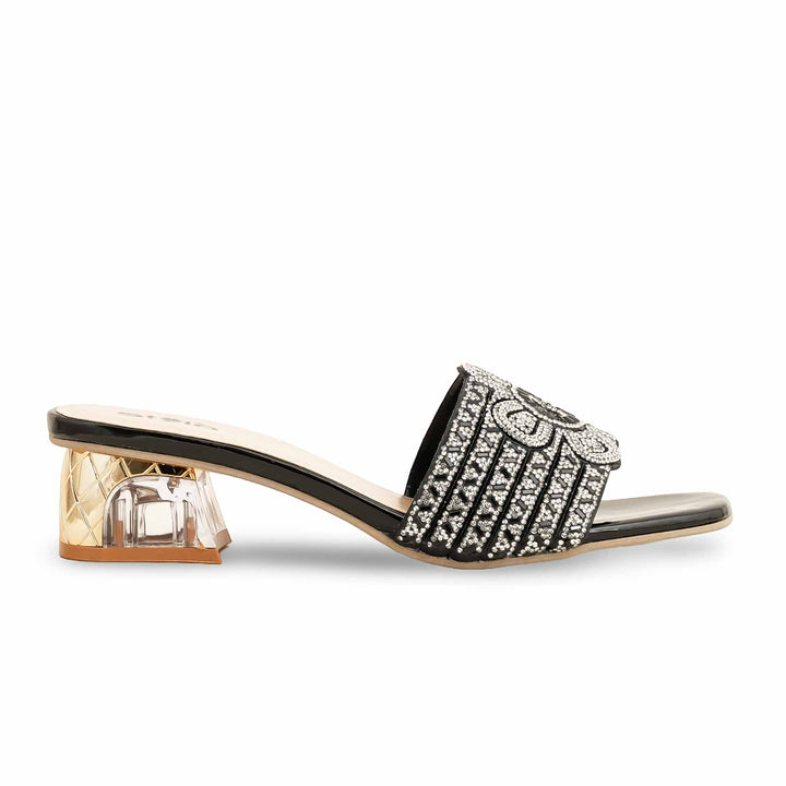 Black Fancy Slipper For Women FN7949