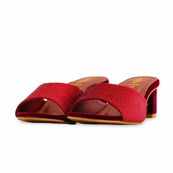 Maroon Fancy Slipper For Women FN7959