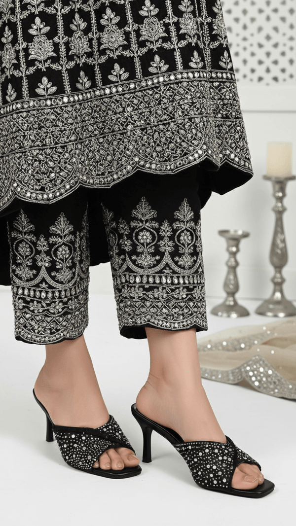 Black Fancy Bridal Slipper FN7972