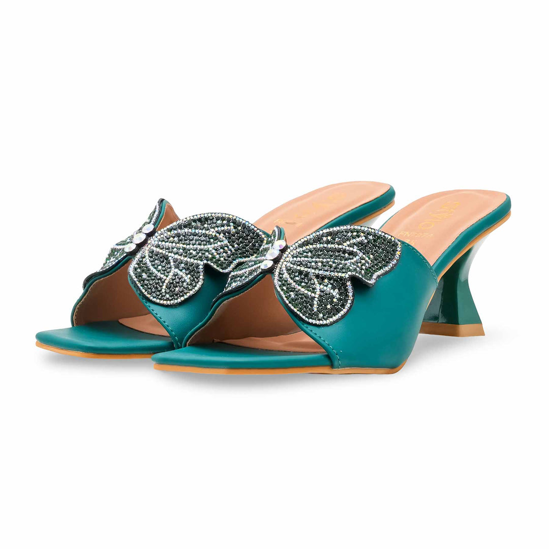 Green Fancy Slipper For Ladies FN7974