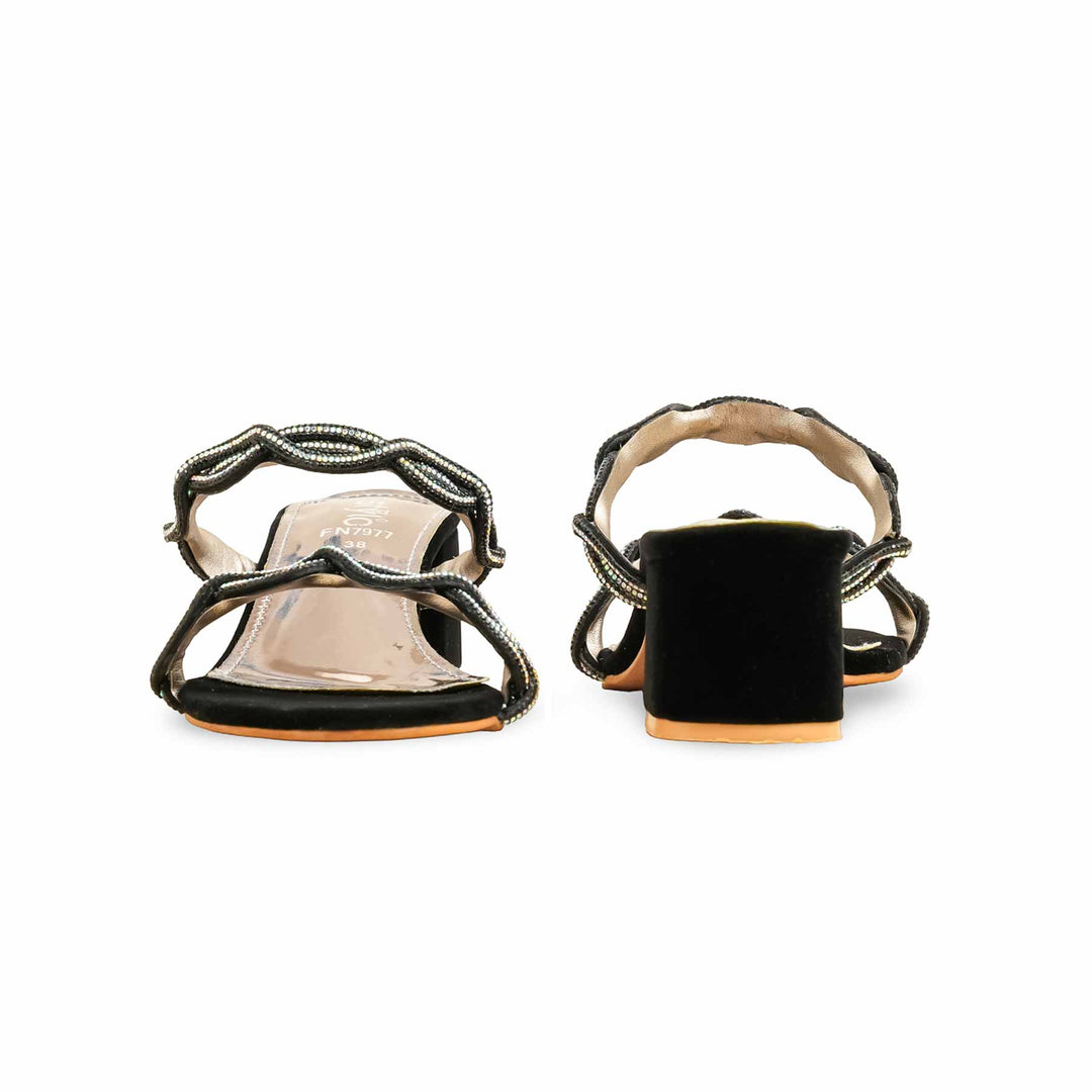 Black Fancy Slipper For Women FN7977