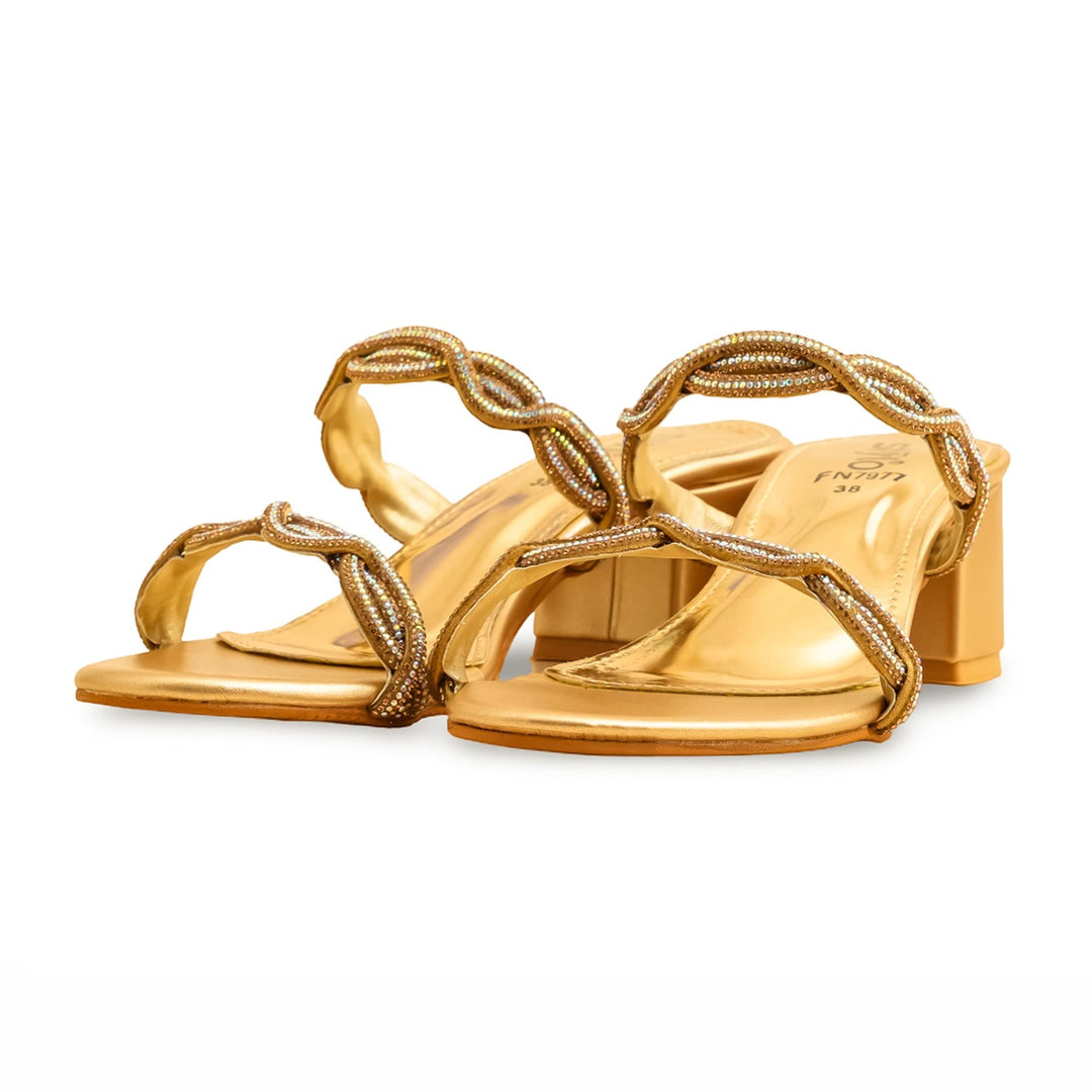 Golden Fancy Slipper For Women FN7977