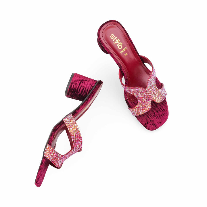 Maroon Fancy Women Slipper FN7983