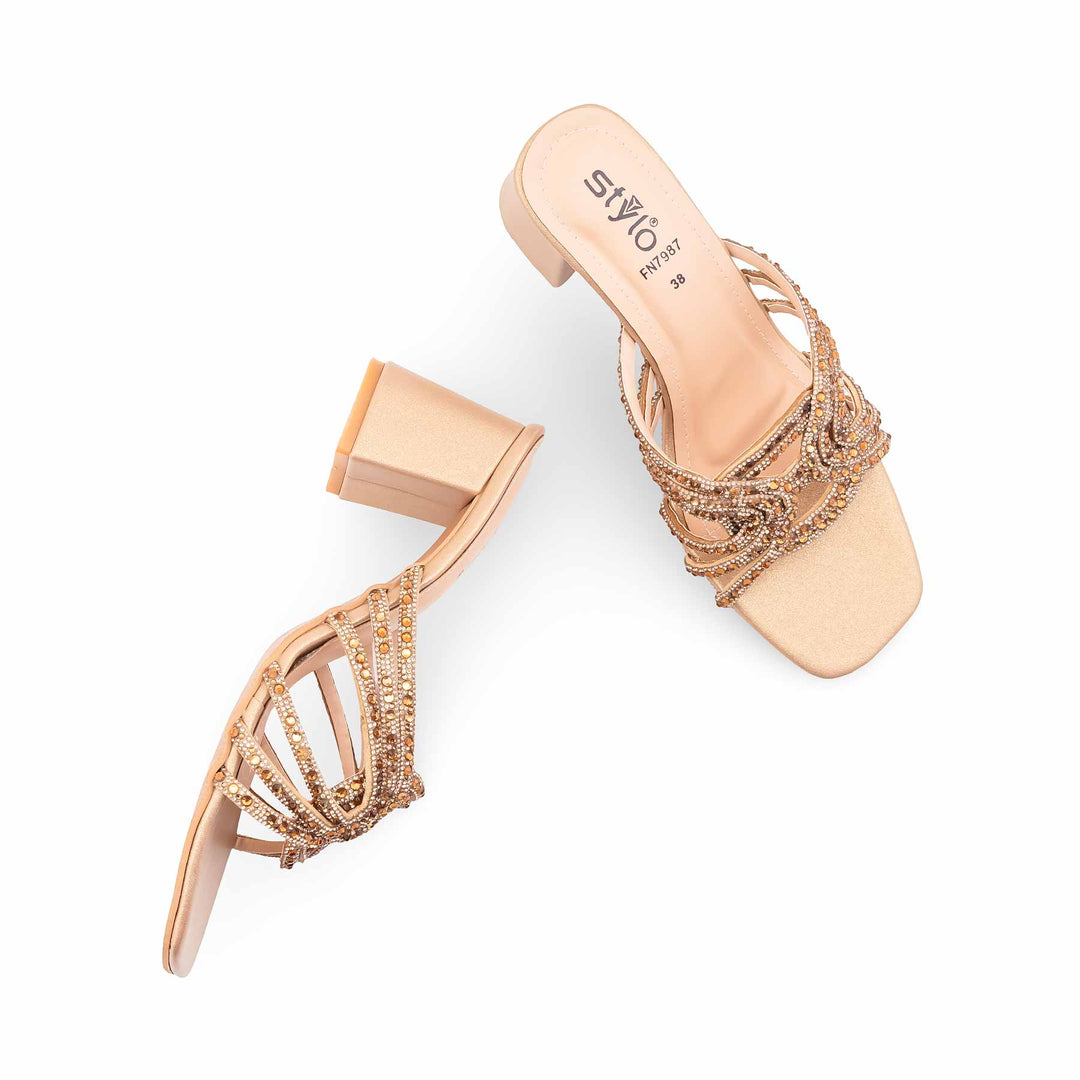 Golden Fancy Slipper For Ladies FN7987
