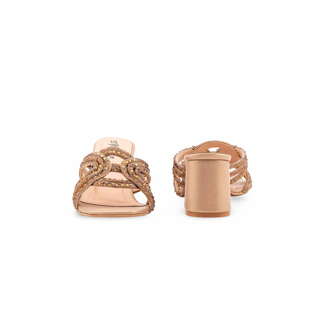 Golden Fancy Slipper For Ladies FN7987