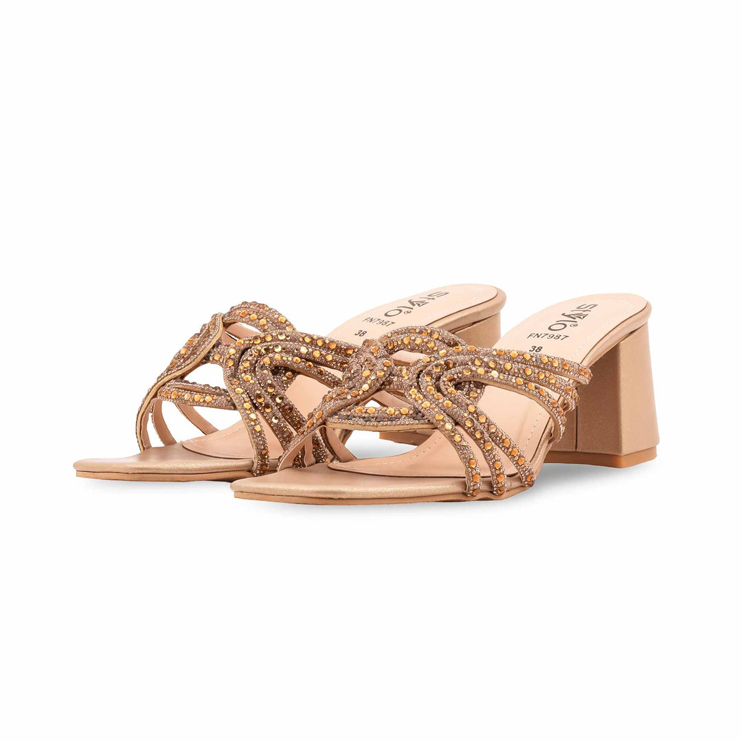 Golden Fancy Slipper For Ladies FN7987