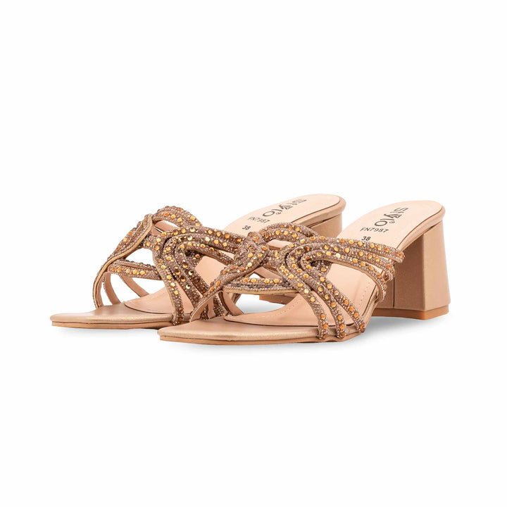 Golden Fancy Slipper For Ladies FN7987