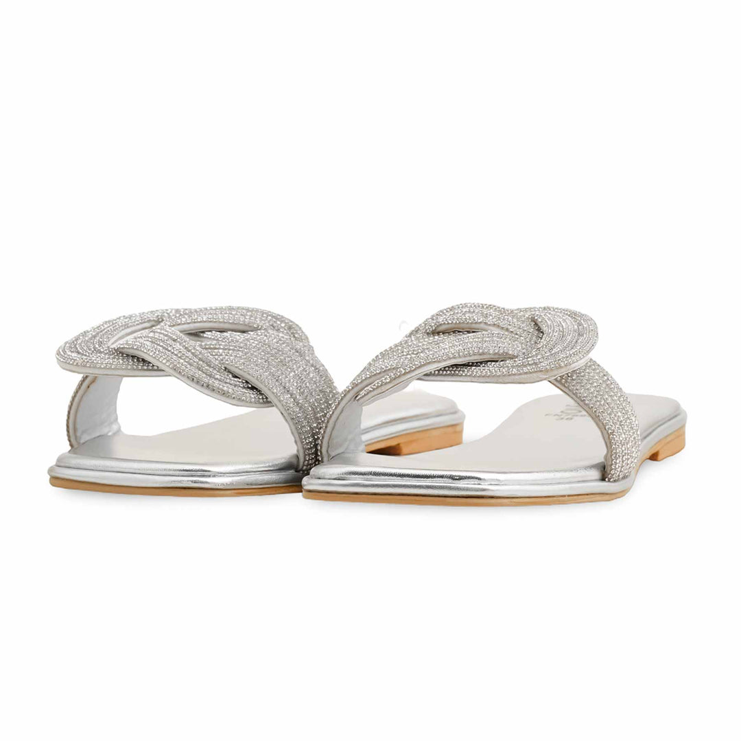 Silver Fancy Slipper For Ladies FN7998