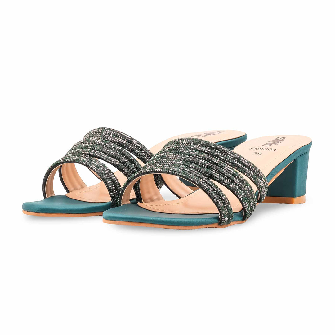 Green Fancy Slipper For Ladies FN8001
