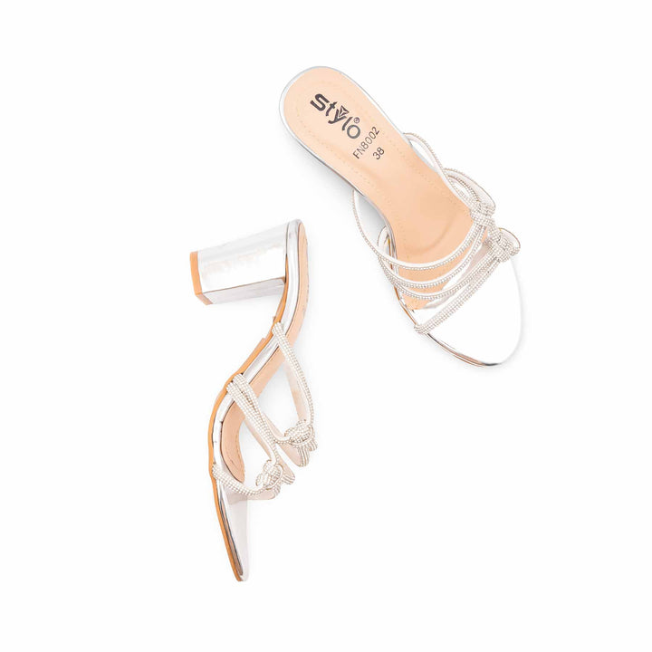 Silver Fancy Slipper For Women FN8002