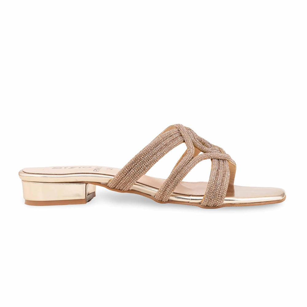 Golden Fancy Slipper For Women FN8003