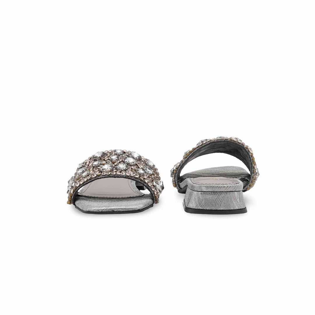 Silver Fancy Women Slipper FN8033