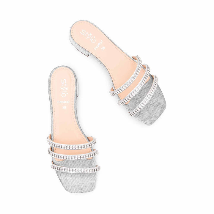 Silver Fancy Women Slipper FN8037
