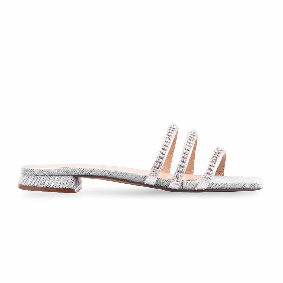 Silver Fancy Women Slipper FN8037