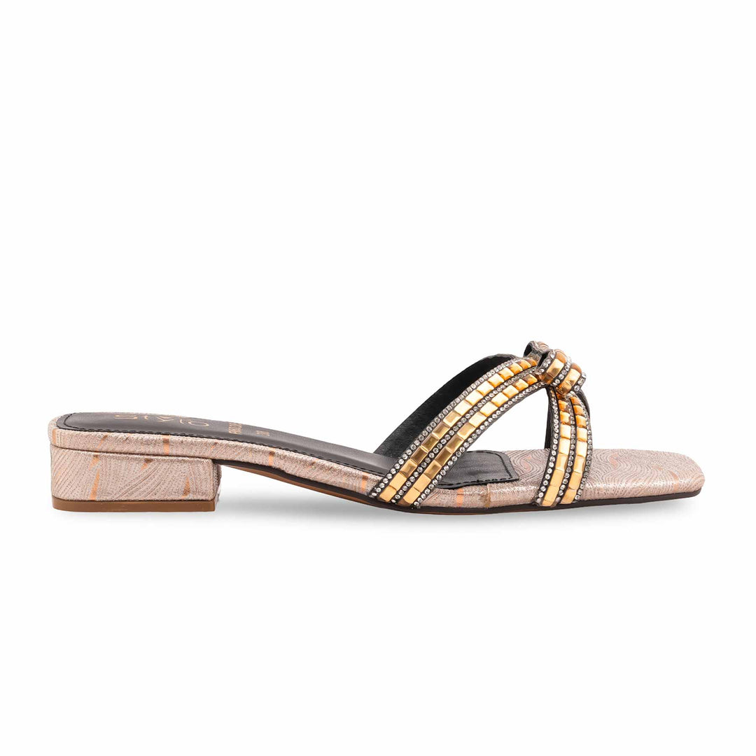 Golden Fancy Slipper For Ladies FN8038