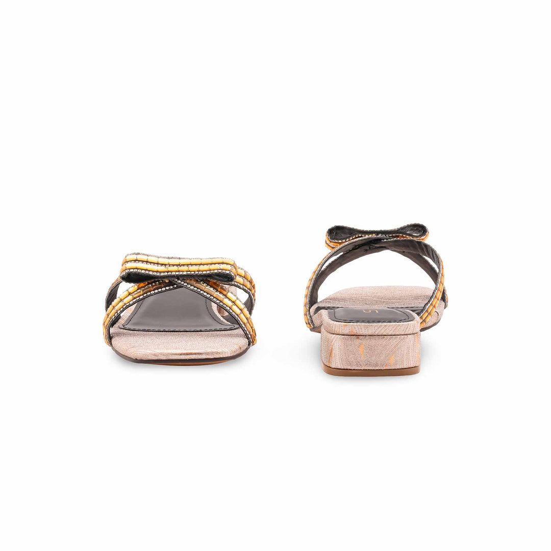Golden Fancy Slipper For Ladies FN8038