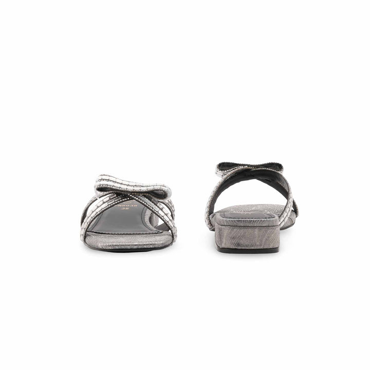Silver Fancy Slipper For Women FN8038