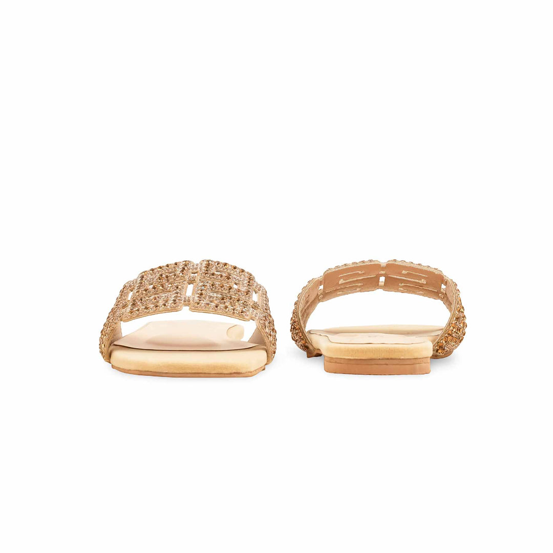 Golden Fancy Slipper For Ladies FN8040