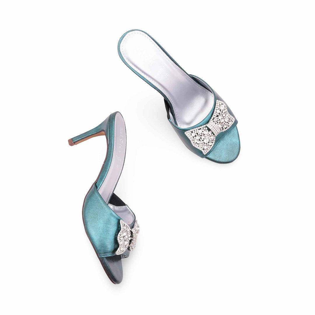 Green Fancy Sandal For Ladies FN8041