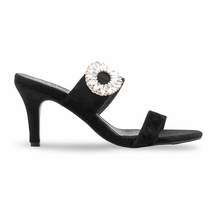 Black Fancy Slipper For Ladies FN8043