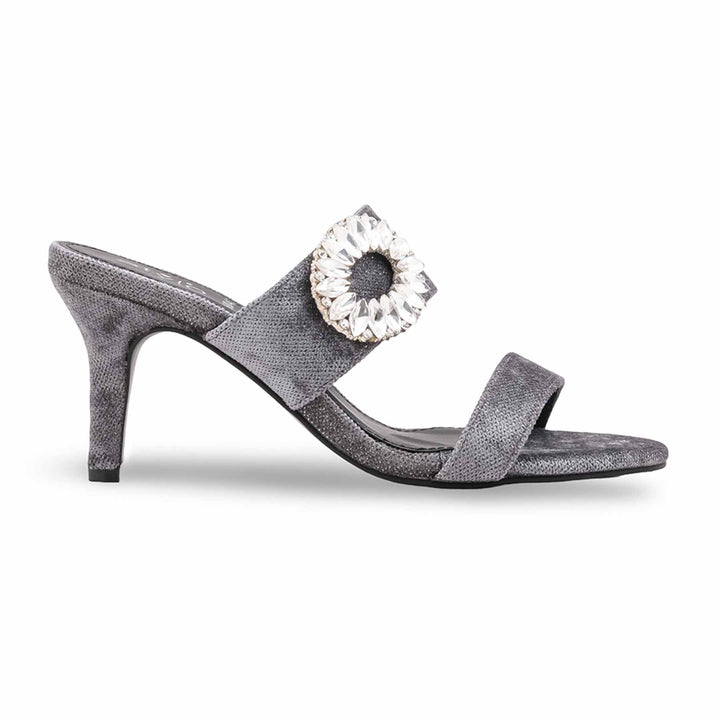 Grey Fancy Slipper For Ladies FN8043