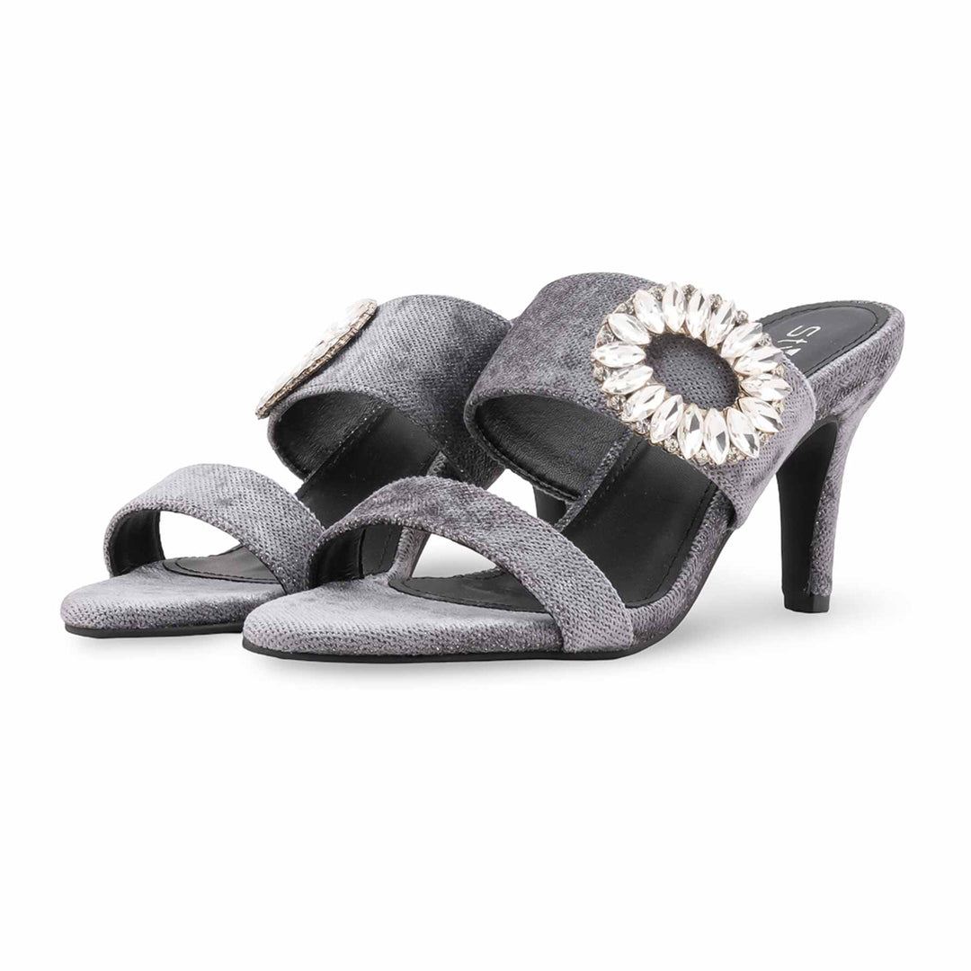 Grey Fancy Slipper For Ladies FN8043