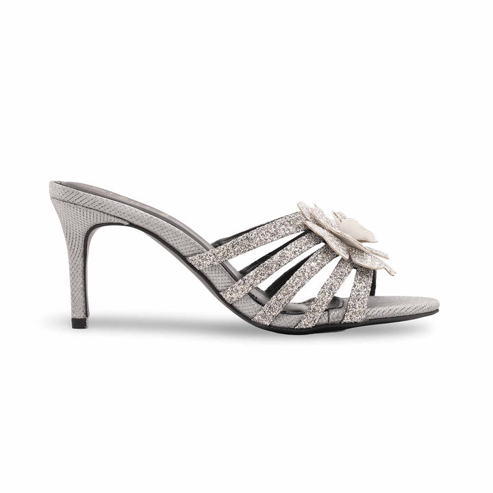 Silver Fancy Slipper For Ladies FN8044