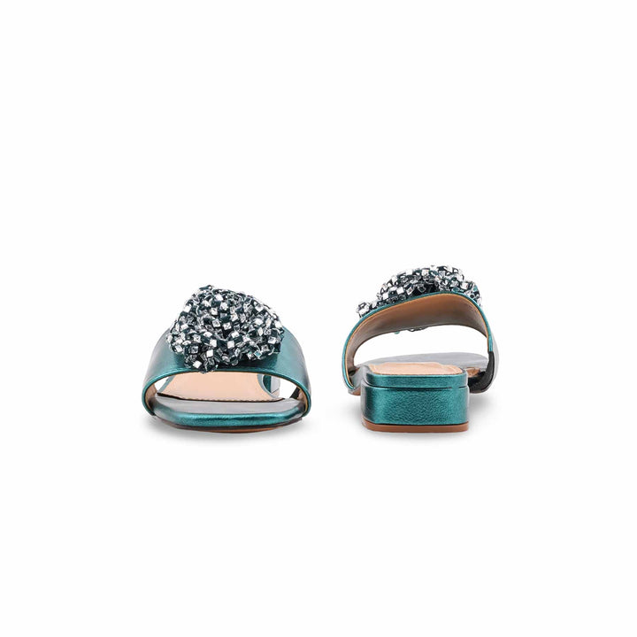 Green Fancy Slipper For Ladies FN8047