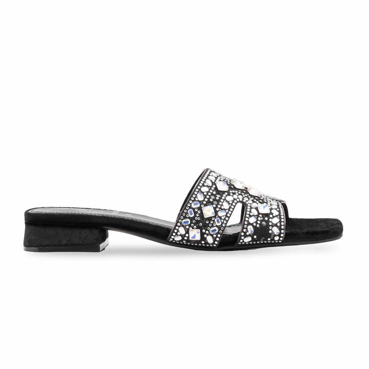 Black Fancy Slipper For Ladies FN8049