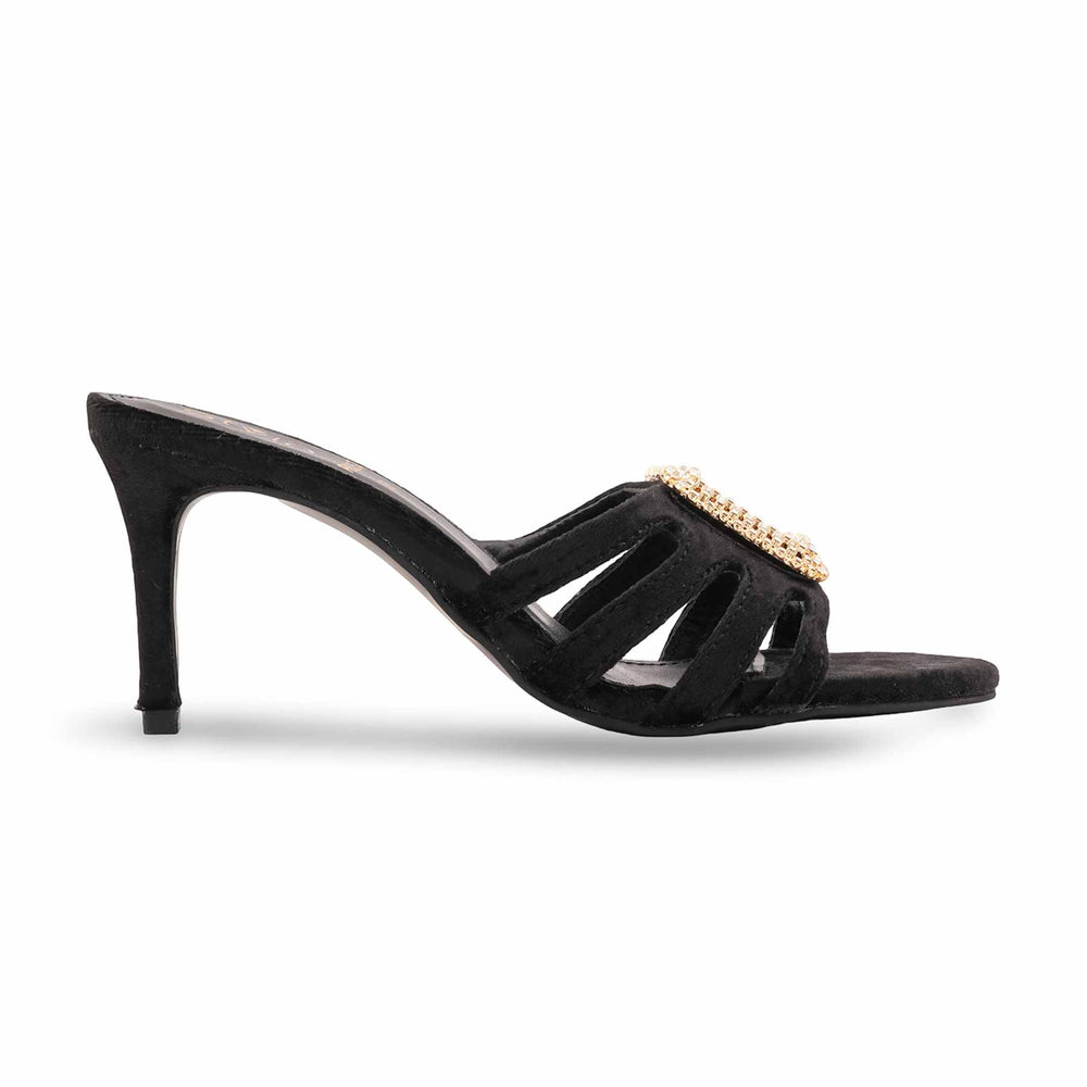 Black Fancy Slipper For Ladies FN8052